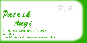 patrik angi business card